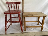 Chair, Bench & Kids Blocks