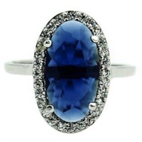 Elongated 4.50 ct Sapphire Designer Ring