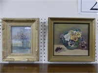 TWO SMALL FRAMED ORIGINAL PAINTINGS