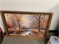 NICE GOLD FRAME CREEK PICTURE