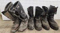 3 Pairs of Biker Boots, Men's 9 or 10