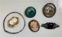 GOOD EARLY 1900'S BROOCHES AND BRACELET