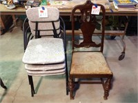 Wood side chair, for metal side chairs.