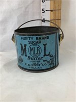 Purity Brand Sugar Butter Tin Litho Pail, 3