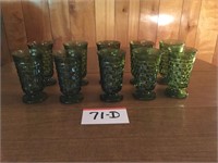 Set of 10 Green Glasses