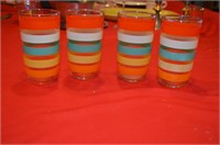 Vintage Striped Juice Glasses