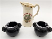 2 Vtg Mini Bean Pots & NC Souvenir Pitcher Vase
