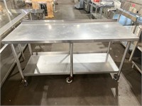 72” X 30” X 38” Stainless Table W / Wheels