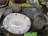 5 Matching Clear Glass Bowls, Pressed Glass++