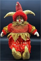 Vintage Porcelain Jester Clown Doll
