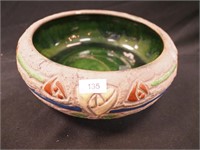 Roseville 7" low bowl Mostique pattern with glaze