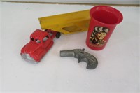 Davy Crockett Cup, Mini Cap Gun, Tootsietoy Truck