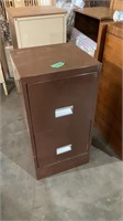 Two drawer metal file cabinet