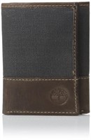 Timberland Men's Canvas & Leather Trifold Wallet,