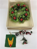 Artificial Xmas Wreath, Decor & Home made cloth