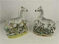 Pair Staffordshire Zebras