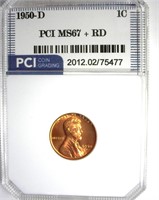 1950-D Cent MS67+ RD LISTS $1400