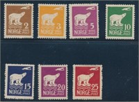 NORWAY #104-110 MINT FINE-VF H