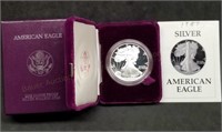 1987 1oz Proof Silver Eagle w/Box & Papers
