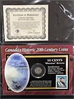 1982 Canada 10 Cents Coin With Stamp- COA