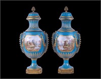 Pair of Large Antique French Sevres Urns