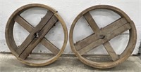 (Z) Antique Elevator Pulley Wheels