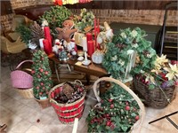 Large lot of Christmas decorations & items