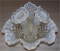 Vtg Fenton Opalescent Hobnail Glass Epergne Set