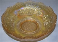 Fenton Marigold Carnival Glass Orange Tree Bowl