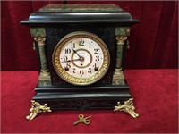 c.1904 Set Thomas Arno Adamantine Mantle Clock