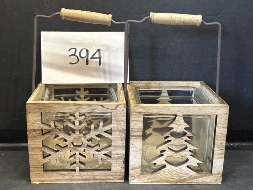 Wooden Christmas Baskets Decor
