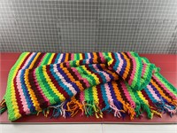 HAND CROCHET RAINBOW BLANKET