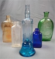 Collectors Vintage Colored Glass Bottles