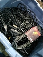 Tote of 45 miscellaneous cables