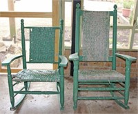 Pair of Shabby Painted Rocking Chairs