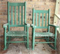 Pair of Matching Shabby Painted Rockers