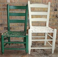 Pair of Shabby Painted Chairs