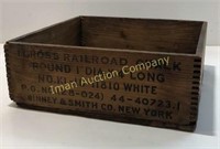 Railroad Chalk Wooden Crate 5” X 12” X 12”