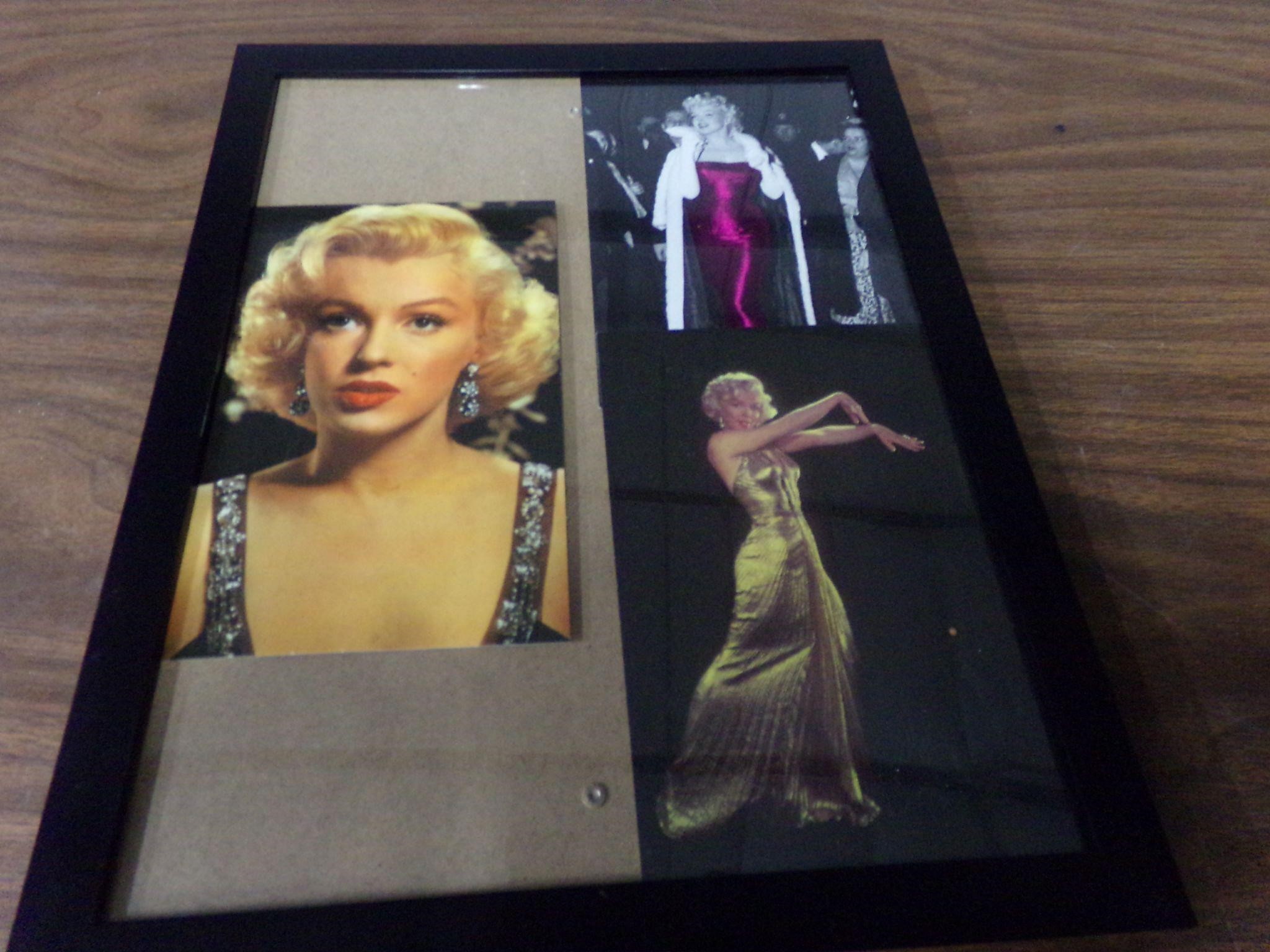 3-Framed Marilyn Monroe post cards