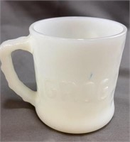 Grog White Glass Mug Bc Hart