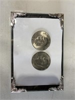 (2) Framed 1974 Silver Dollars