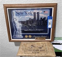 (2 PCS) FRAMED 9/11 NYC PRINT WITH COLLECTOR