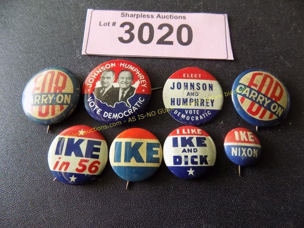 Collection of vintage political pins