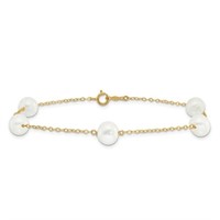 14 Kt-Fresh Water Cultured Pearl Anklet