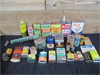 TRAY LOT OF MANY EARLY ADVERTISING TINS  20+