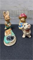 4 Vintage Pendelfn Bunny Figurines