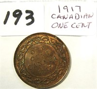 1917 Canadian Large One Cent Coin