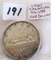 1961 Canadian Silver One Dollar Coin