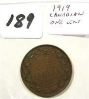 1919 Canadian Large One Cent Coin