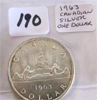 1963 Canadian Silver One Dollar Coin
